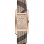 Burberry BU9408 ruudukujuline roosikuldses toonis naiste k&auml;ekell