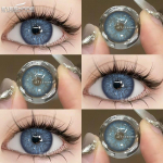 EYESHARE 1pair Blue Colored Contact Lenses Beauty Pupils Blue Eyes Makeup Korean Blue Lense Brown Lense Yearly Use