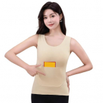 Naiste s&uuml;gistalvine termovest Paksendatud pl&uuml;&uuml;sist varrukateta V-kaelusega &otilde;mblusteta Slim Fit pullover Pehme elastse p&otilde;hjaga aluspesu Tankitud aluspesu L