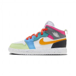 Jordan 1 Mid ALT SE Valge Tume Vari H&uuml;per Roosa Takso (PS) Laste tennised FJ3462-100 35