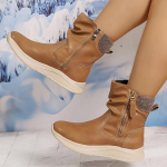 Uued s&uuml;gis- ja talve 2024 l&uuml;hikesed saapad, naiste &uuml;mara ninaga paeltega platvormsaapad, Briti &auml;&auml;rega vabaajasaapad 36 oranž