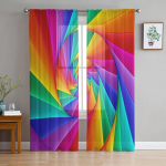 Rainbow Starlight Dreami &scaron;ifoonist l&auml;bipaistvad kardinad elutuppa magamistoa kodukaunistusteks akende h&auml;&auml;led t&uuml;llkardinad W135 x H185cm x1&Grommet Top