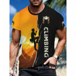 3D Mountain Print Meeste T-s&auml;rk suvine &otilde;ues Mugav hingav l&uuml;hikeste varrukatega &otilde;ues&otilde;brad Suurem&otilde;&otilde;tmeline meeste T-s&auml;rk S