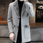 S&uuml;gis Talv Meeste &Uuml;ler&otilde;ivad &Uuml;herealine Pestav Paks Allap&ouml;&ouml;ratav Krae Jakk &Uuml;lipehme Meeste Trenchcoat T&ouml;&ouml; jaoks XXXXXL hall