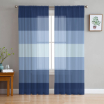 Tumesinised gradiendiga triibulised l&auml;bipaistvad kardinad elutoa kaunistuseks Akknakardinad k&ouml;&ouml;ki T&uuml;ll Voile Organza Kardinad W135 x H115cm x1 gray