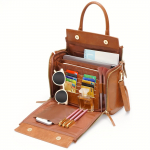 Retro PU nahast k&auml;ekott PU nahast l&auml;&auml;nelik naiste kott k&auml;ekott rahakott kaasaskantav hoiukott mitme kaardipesa naiste mitmekihiline crossbody kott pruun