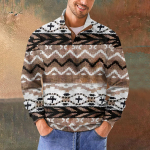 Meeste Retro Casual gradienttr&uuml;kiga kampsun XXXXL khaki