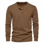 Kevadine uus vabaaja meeste velvetist Henley s&auml;rk meeste pikkade varrukatega Slim T-s&auml;rk XL pruun