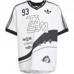 Adidas Originals Adilenium 2 Hooaeg Team 93 Triibuline T&auml;ht Pehme V-kaelusega Hingav L&otilde;tv L&uuml;hikeste varrukatega S&auml;rk Meeste s&auml;rk Valge JN0808 L
