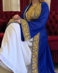 Ramadan Maroko abaya pulmakleit uhke georgette kaftan Dubai farasha jakk FREE SIZE sinine