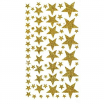 150 stickers &eacute;toiles &agrave; paillettes dor&eacute;es