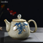Retro Hiina Kung Fu portselanist teekann | Unikaalne Puer veekeetja k&auml;epidemega | Loominguline leibkonna teekann B
