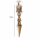 Vintage messingist budistlikud esemed Kodu Feng Shui kaunistused Vask hobuse pea Kolju Buddha Vajry nuia kujukesed kaunistused