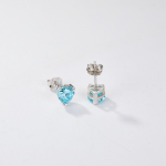 925 Sterling H&otilde;be S&uuml;damekujulised Naastk&otilde;rvar&otilde;ngad Taevasinine Punane Must Roosa Tsirkoon Naiste K&otilde;rvar&otilde;ngas taevasinine v&auml;rv