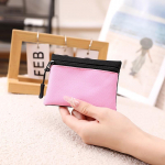 Unisex kontrastv&auml;rvi Oxfordi mini- ja t&otilde;mblukuga rahakott kollane