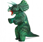 Roheline koletis Triceratops t&auml;ispuhutav kost&uuml;&uuml;m, t&auml;iskasvanutele One size, 150-190cm roheline