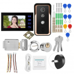 1 Monitori RFID IR Kaamera 7-tolline Juhtmega Video Intercom Elektrijuhtimisega Lukuavajaga