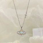 Love Planet Necklace Niche Sweet, Light Luxury, High-end Feeling New Collarbone Chain