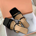 Elegantsed K&otilde;rge Kontsaga Naiste Sandaalid Moodsad Paksu Tallaga Slaidid Nahast Kingad Naine Trend Suvi Uued Sussid Pl&auml;tud Peokingad 35