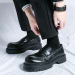 Itaalia Meeste Vabaaja Jalan&otilde;ud slip-on Mood Paks Tald Ametlikud Jalan&otilde;ud Mehed Luksuslikud Elegantsed Mokassiinid V&auml;litingimustes Mokassiinid &Auml;rikleit Jalan&otilde;ud mehed 6.5 must