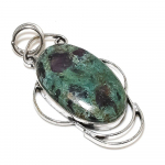 Ruby in Fuchsite Handmade Ethnic 925 Sterling Silver Pendant 2.40 y9s51