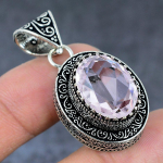 Pink Kunzite Handmade 925 Sterling Silver Jewelry Pendant 1.77 p3m44