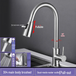 Kahe v&auml;ljalaskega roostevabast terasest v&auml;ljat&otilde;mmatav k&ouml;&ouml;gisegisti p&ouml;&ouml;rleva ja sisset&otilde;mmatava disainiga Single faucet without inlet hose