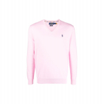 Polo Ralph Lauren Ss22 Br&auml;ndilogo Tikitud &Uuml;mmarguse Kaelusega Puuvillane Pikkade Varrukate Kampsun Meeste kampsun Roosa 710744677048 XL