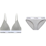 Calvin Klein Modern Attraction Kirjalogo Prindiga Traadita Kolmnurkse Tassi Pesukomplekt Naistele Aluspesu Hall QF5650-020+F3787AD-020 XS