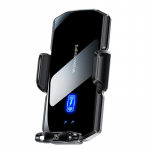 Traadita autotelefoni hoidja stand 15W kiirlaadimine Puutekontroll &Otilde;hutusavaga telefoni kinnitus Karastatud klaaspaneel iPhone'ile Androidile must