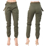 Naiste k&otilde;rge v&ouml;&ouml;kohaga Slim Fit Jogger Cargo &uuml;hev&auml;rvilised p&uuml;ksid koos sobiva v&ouml;&ouml;ga XXL
