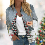 Naiste jope pikkade varrukatega kerge t&otilde;mblukuga k&auml;rbitud lilledega tr&uuml;kitud &uuml;ler&otilde;ivad vabaaja taskutega tepitud jakk XL