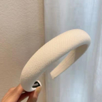 Polsterdatud peapaelad Naiste laia raamiga juuksepaelad Paks sametist juukser&otilde;ngas valge