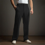 Meeste Slim Fit vabaaja p&uuml;ksid, &uuml;hev&auml;rvilised ja ruudulised, mitmes v&auml;rvitoonis (Valge, Must, Tumesinine, Beež) L must