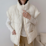 Mood Talvine Soe Vest Naine Varrukateta Parka Vabaaja Paks Naiste Jakk XL beež