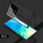360 t&auml;iskaitse&uuml;mbris Xiaomi POCO X6 Pro 5G jaoks, kahepoolne magnetiline adsorptsioon, metallist karastatud klaasist kaitsekatte kaitseraam For POCO X6 Pro must
