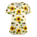 Naiste moodsad V-kaelusega l&uuml;hikeste varrukatega kombinesoonid taskutega, tr&uuml;kitud topid riided L