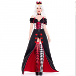 Punase S&uuml;damikuga Kuninganna Alice Imedemaal Cosplay Kost&uuml;&uuml;m Naistele Halloweeni Kleit Peo R&otilde;ivastus Cosplay Riided Elegantne Disain Unikaalne Stiil L must