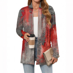 Naiste kerged kampsunid avatud esiosaga, pikkade varrukatega, vaba l&otilde;ikega, &otilde;hukesed kampsunid taskutega XL punane