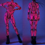 3D digitaaltr&uuml;kk Lavakost&uuml;&uuml;mid T&auml;iskasvanutele Halloweeni &Uuml;ritused Karnevali Teemapidu Cosplay Riietus M&auml;ngimine Jumpsuit Adults S