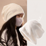 Paksendatud pl&uuml;&uuml;sist nokam&uuml;tsid Korea stiilis kiri Pullover M&uuml;tsid Mood fliis villane skullies S&uuml;gis valge
