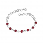 Rubiinsinine h&otilde;bek&auml;ev&otilde;ru, 925 sterlingh&otilde;be k&auml;sitsi valmistatud ehted, h&otilde;bedane naiste k&auml;ev&otilde;ru, statement-ehted, kingitus talle Ab0549 7'-7.5' punane