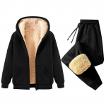 Naiste Mood &Uuml;hev&auml;rviline Ja Talvine Polsterdatud Ja Paksenenud Lukuga Kapuutsiga Dressipluus Jakk Sweatpants Vabaaja Kaheosaline Komplekt XL