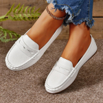 Moodsad naiste kingad Madalad Nahast Mokassiinid Tossud Naiste Vabaajakingad Slip-on Loafers Naiste Paadikingad Suur Suurus 2025 36 valge