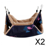 2xHamster Ferret Rat Squirrel Hammock Hang Cage Nest House Toy 20x20cm navy