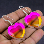 Bi-Color Tourmaline gemstone 925 Sterling Silver Jewelry Earring 1.85
