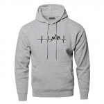 Mountain Heartbeat Hoodies Pusa Meeste Sound Ray Diagrammiga Kapuutsiga dressipluus Hoodie Talvine S&uuml;gisprint Must Hall Spordir&otilde;ivad 3XL