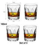 4 tk Moekad viskiklaasid, &Scaron;oti viski, Bourbon, Kokteilid, RUMM, Vastupidavad viskiklaasid 160-360ml
