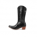 FOREADA Naiste P&otilde;lvpikkuses Metallik Saapad &Uuml;mar Nina Paks Keskmine Kont Western Cowgirl Pikk Saabas Daamide Moodsad Kingad Talvine Roosa 43 34 must