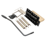 Musiclily Pro 10,5 mm Vintage 6-punktiline tremolo&uuml;ksuse sild 36 mm t&auml;ismessingist plokiga Squier Stratocasteri elektrikitarride jaoks, must black